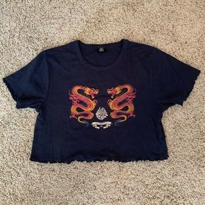 Urban Outfitters Cropped Dragon Tee